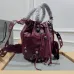 4Balenciaga Bucket Bag: Burgundy Leather, Studded Edges, A Bold Fashion Statement size:30×23×17cm #A54208