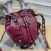 6Balenciaga Bucket Bag: Burgundy Leather, Studded Edges, A Bold Fashion Statement size:30×23×17cm #A54208