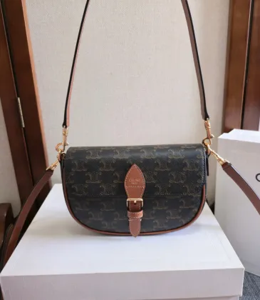 Celine FOLCO SHOULDER BAG IN TRIOMPHE CANVAS size:20×14×5cm #A54102