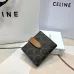 8Celine Leather Wallet with Triomphe Closure #A46200