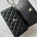 8CHANEL Lambskin Quilted Crystal Top Handle Clutch #A50415