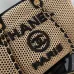 4Chanel Natural Raffia Small Deauville Tote size:34cm #A54036