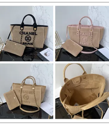 Chanel Natural Raffia Small Deauville Tote size:34cm #A54036