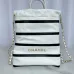 28Chanel Chanel 22 Coco Mark Border Calf Leather Black/White/Red #A49197