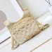 11Chanel Mini F-Shaped Backpack, Champagne Gold Space Silver Diamond Checkered Tofu Bag #A49214