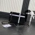 11Chanel 24B black and white sequin bow silver hardware mini flap chain bag #A49207