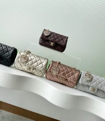 Chanel Mini Flap Bag: Quilted Leather, Heart Charm &amp; CC Logo, Timeless Elegance size:12×8×cm #A54206