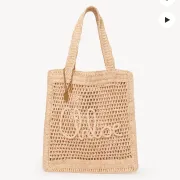  Chloé Summer Banana Raffia Tote Bag #A54168