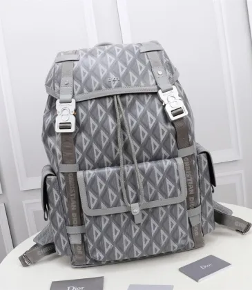 Dior Men's Diamond Jacquard Heather Road jung haein Backpack Large Grey size:43×51×20cm #A54103