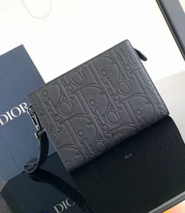 Dior Oblique Monogram Embossed Leather Pouch   Designer Wristlet Bag #A53429