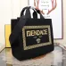 3Fendi Tote: Textured Canvas, Gold Logo &amp; Greek Key, Epitomizing Timeless Luxury size:35×17×31cm #A54202