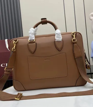 Gucci GG Emblem medium briefcase in brown leather size:40×30×6cm #A53378