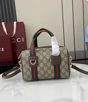 Gucci Mini GG duffle bag in beige and brown GG fabric size:20×13×13cm #A53848