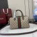 4Gucci Ophidia large boston bag in beige and brown GG fabric size:25×17×14cm #A53744