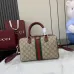 8Gucci Ophidia large boston bag in beige and brown GG fabric size:25×17×14cm #A53744