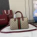 10Gucci Ophidia large boston bag in beige and brown GG fabric size:25×17×14cm #A53744