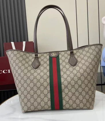 Gucci Ophidia large tote bag in beige and brown GG fabric size:31×28.5×20cm #A53380