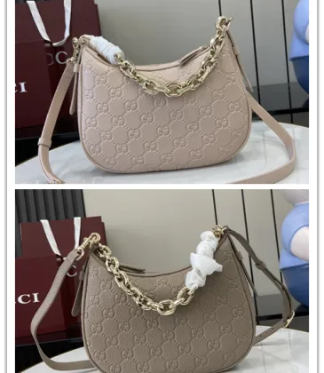 Gucci GG Emblem large shoulder bag in taupe GG leather size:25.5×20×5cm #A53841