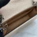 6Gucci Women's Crossbody Bag, Silver Chain Wallet on Chain, Mini Purse, Shoulder Bag, Lady Beige Chains Flap Clutch Bag, Luxury Vintage Sling Dicky Bag size:16.5×10×4.5cm #A53840