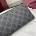 7Gucci GG Emblem zip around wallet in black fabric size:19×10×2.5cm #A53536