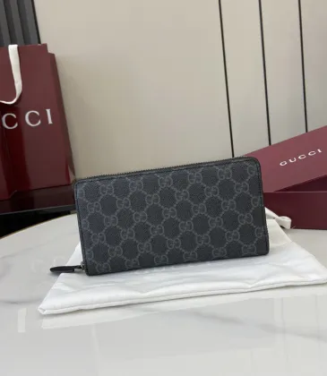 Gucci GG Emblem zip around wallet in black fabric size:19×10×2.5cm #A53536