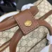 13Gucci GG Emblem medium duffle bag in black fabric size:47×31×25cm #A53535