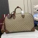 8Gucci GG Emblem medium duffle bag in black fabric size:47×31×25cm #A53535