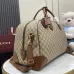 9Gucci GG Emblem medium duffle bag in black fabric size:47×31×25cm #A53535