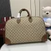 10Gucci GG Emblem medium duffle bag in black fabric size:47×31×25cm #A53535