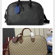Gucci GG Emblem medium duffle bag in black fabric size:47×31×25cm #A53535