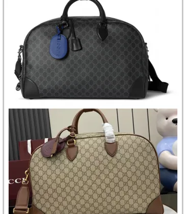 Gucci GG Emblem medium duffle bag in black fabric size:47×31×25cm #A53535
