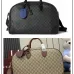 1Gucci GG Emblem medium duffle bag in black fabric size:47×31×25cm #A53535