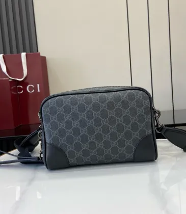 Gucci GG Emblem small crossbody bag in black fabric size:23×16×8cm #A53921