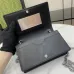 4Gucci Black Textured Leather GG Marmont Mini Chain Bag size:20×12×4cm #A54063