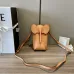 13LOEWE Elephant Pocket Shoulder Bag Leather Brown size:19×8×4cm #A54101
