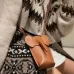 11LOEWE Elephant Pocket Shoulder Bag Leather Brown size:19×8×4cm #A54101