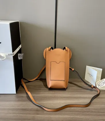 LOEWE Elephant Pocket Shoulder Bag Leather Brown size:19×8×4cm #A54101