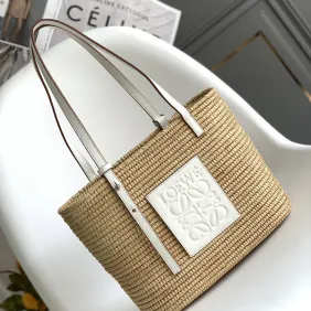 Loewe x Paula's Ibiza Small Square Raffia Basket Bag size:30×21×11cm #A54072