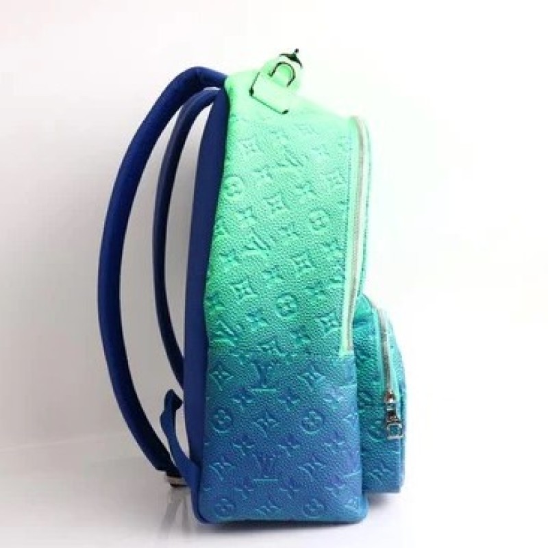 Virgil Abloh Blue and Neon Green Gradient Illusion Taurillon Multipocket  Backpack Silver Hardware, 2022