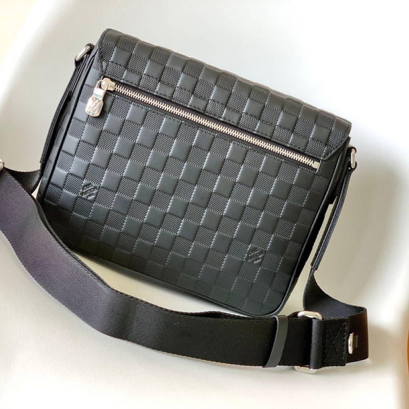 3ac2267] Auth Louis Vuitton Shoulder Bag Damier Graphite District