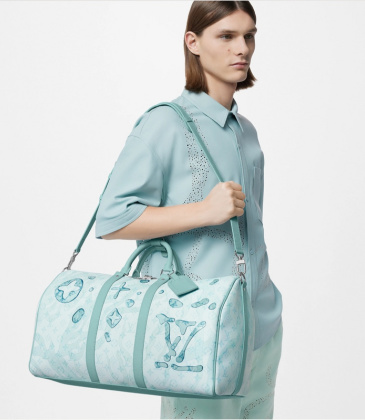 Louis Vuitton Keepall Bandouliere 50 Degrade Blue Green Taurillon Trav   JaneFinds
