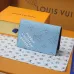 7LOUIS VUITTON LV SHW Coin Card Case Chip version White/Blue #A53518