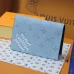 3LOUIS VUITTON passport Case Chip version White/Blue #A53522