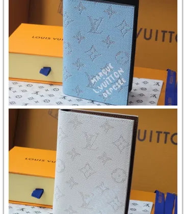 LOUIS VUITTON passport Case Chip version White/Blue #A53522