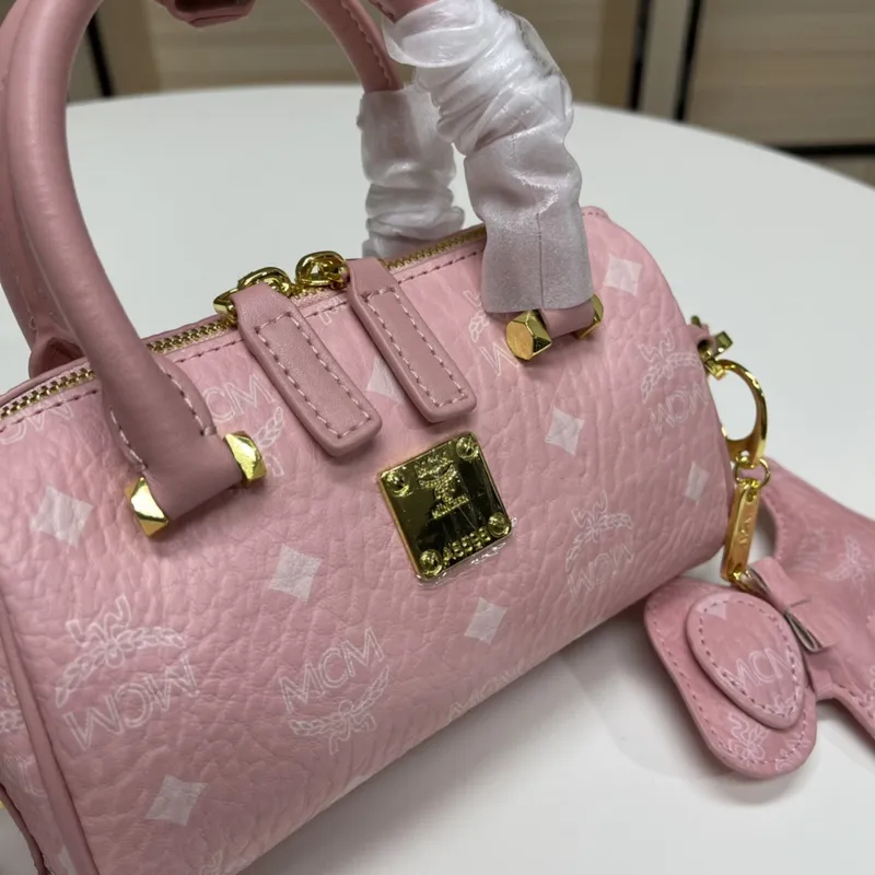 New handbag MCM good quality small pillow pink Lovely bag #A22919 