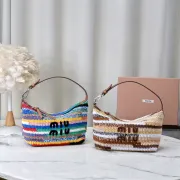 MIUMIU Logo crochet shoulder bag in multicoloured size:25.5×14×10cm #A53542