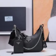 Prada Re-Edition Em Couro Saffiano AAA+ Original Quality Black #A35849