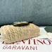 9Valentino Loco VLOGO Flap Straw Shoulder Bag size:21×10×6cm #A53898