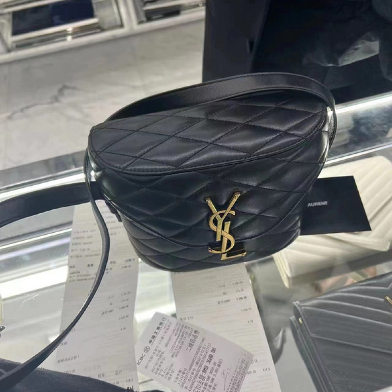 The 2023 New YSL Saint Laurent New JUNE Quilted Sheepskin Box Bag features  a front flip, shaped barrel design, and extremely compl… in 2023