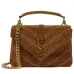 9YSL Saint Laurent College Medium Studded Suede Crossbody size:24×17×6cm #A53740